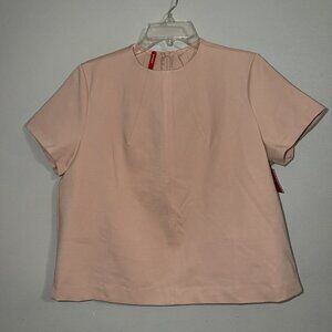Spanx Women's Top The Perfect Funnel Short Sleeve Pale Pink XL Extra Large NEW